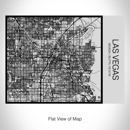 Rendered View of Las Vegas Nevada Map on 20oz Stainless Steel Insulated Bottle with Bamboo Top with printed Tactile Lines Map in Black