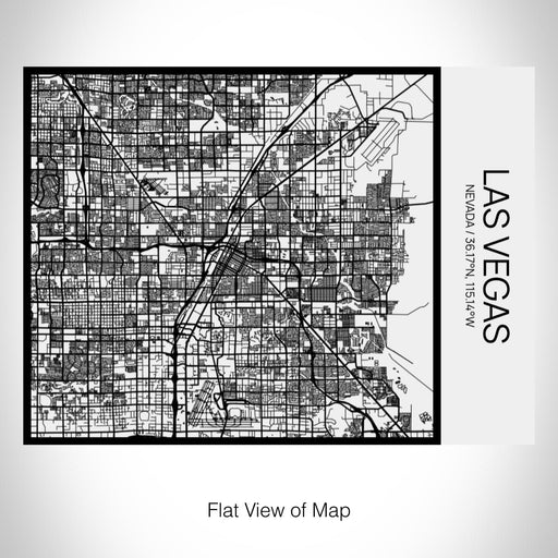 Rendered View of Las Vegas Nevada Map on 20oz Stainless Steel Insulated Bottle with Bamboo Top in Matte White with printed Tactile Lines Map in Black