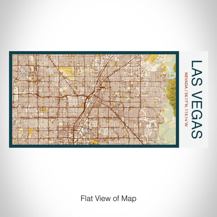 Rendered View of Las Vegas Nevada Map on 17oz Stainless Steel Insulated Bottle with printed woodblock style map