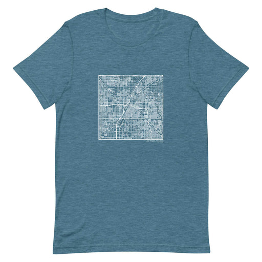 Las Vegas Nevada  Map Unisex T-Shirt with City inscription in Heather Teal