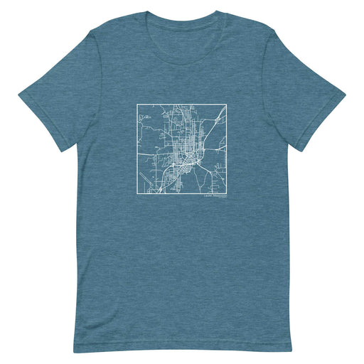 Laurel Mississippi  Map Unisex T-Shirt with City inscription in Heather Teal
