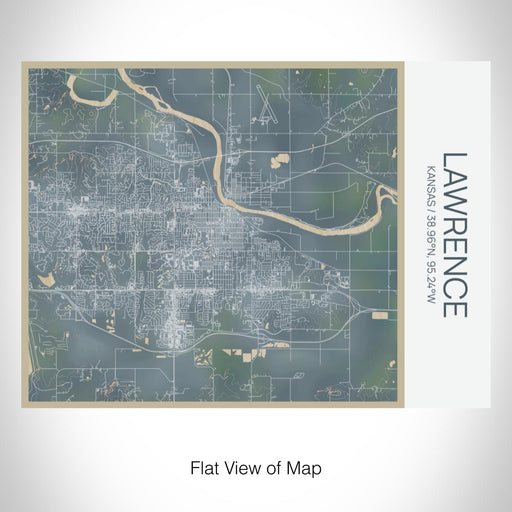 Rendered View of Lawrence Kansas Map on 20oz Stainless Steel Insulated Bottle with Bamboo Top with printed afternoon style map