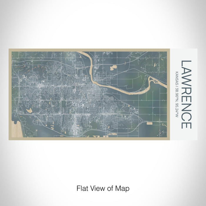 Rendered View of Lawrence Kansas Map on 17oz Stainless Steel Insulated Bottle with printed afternoon style map