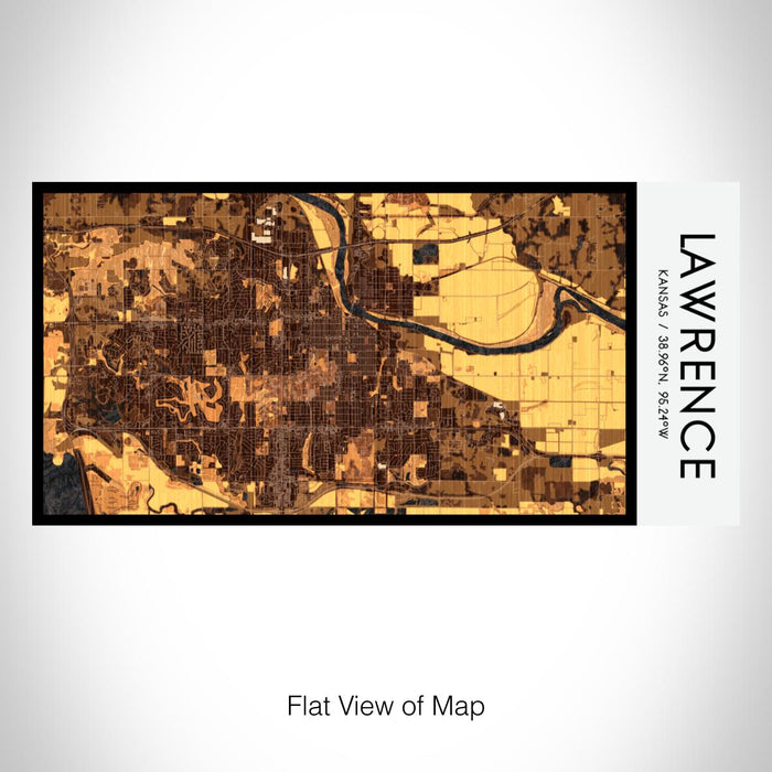 Rendered View of Lawrence Kansas Map on 17oz Stainless Steel Insulated Bottle with printed ember style map