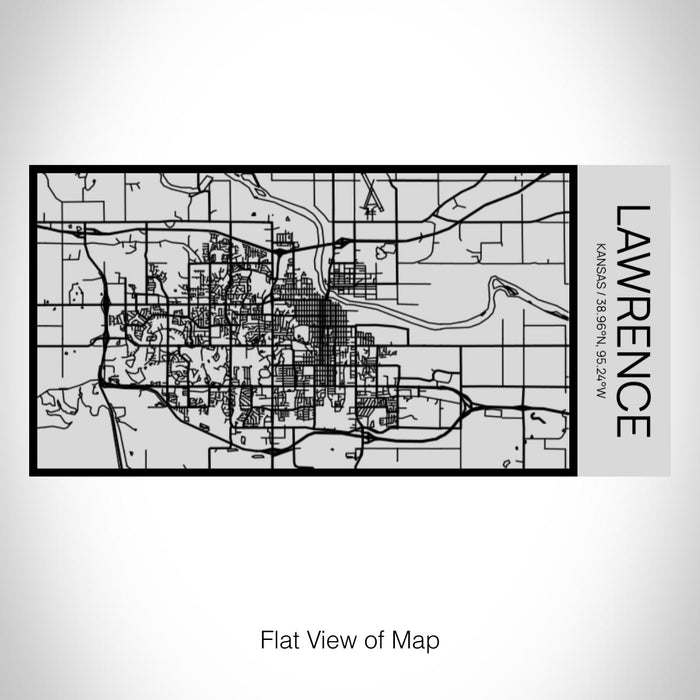 Rendered View of Lawrence Kansas Map on 17oz Stainless Steel Insulated Cola Bottle in Stainless