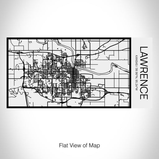 Rendered View of Lawrence Kansas Map on 17oz Stainless Steel Insulated Cola Bottle in Stainless in Matte White
