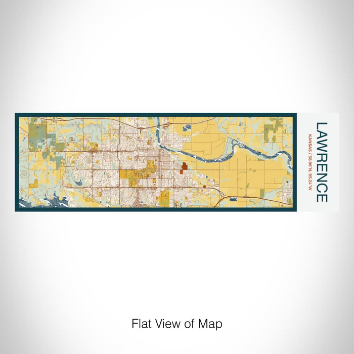 Rendered View of Lawrence Kansas Map on 10oz Stainless Steel Insulated Cup in Woodblock with Sliding Lid