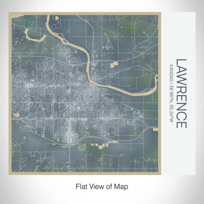 Rendered View of Lawrence Kansas Map on 17oz Stainless Steel Insulated Tumbler in Afternoon Map Style