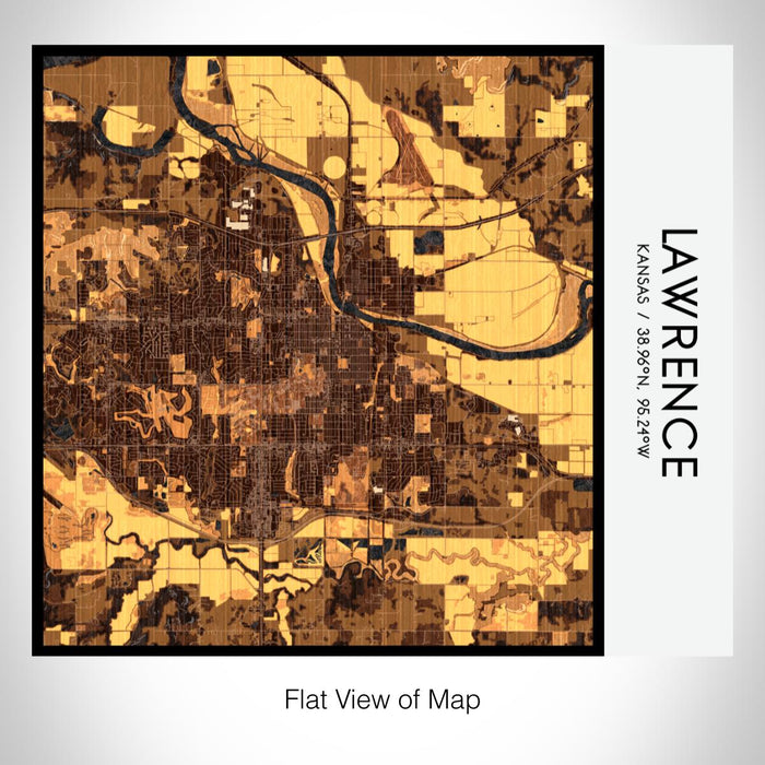 Rendered View of Lawrence Kansas Map on 17oz Stainless Steel Insulated Tumbler in Ember Map Style
