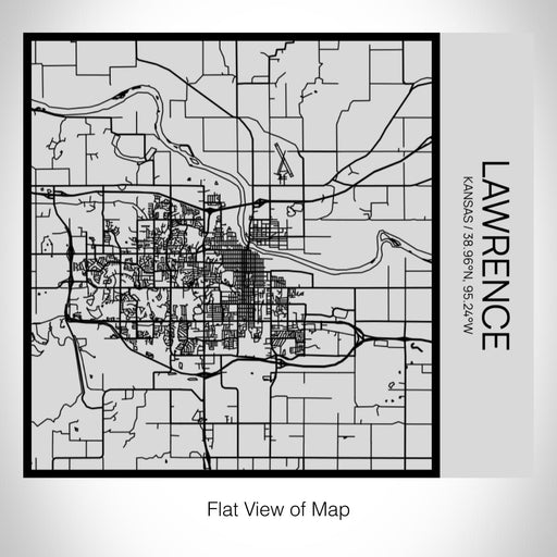 Rendered View of Lawrence Kansas Map on 17oz Stainless Steel Insulated Tumbler in Tactile Lines with Succulent in Background