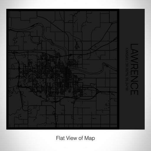 Rendered View of Lawrence Kansas Map on 17oz Stainless Steel Insulated Tumbler in Matte Black with Tactile Lines