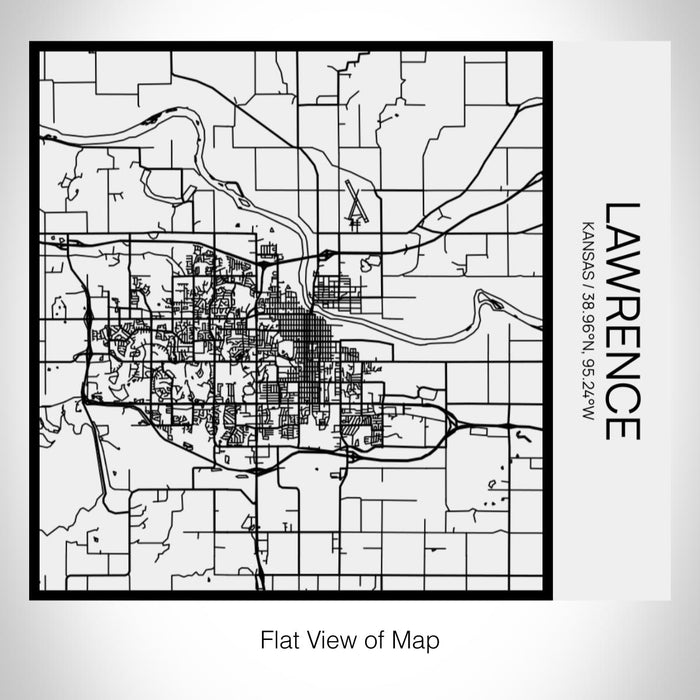 Rendered View of Lawrence Kansas Map on 17oz Stainless Steel Insulated Tumbler in Matte White with Tactile Lines