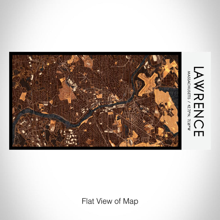 Rendered View of Lawrence Massachusetts Map on 17oz Stainless Steel Insulated Bottle with printed ember style map