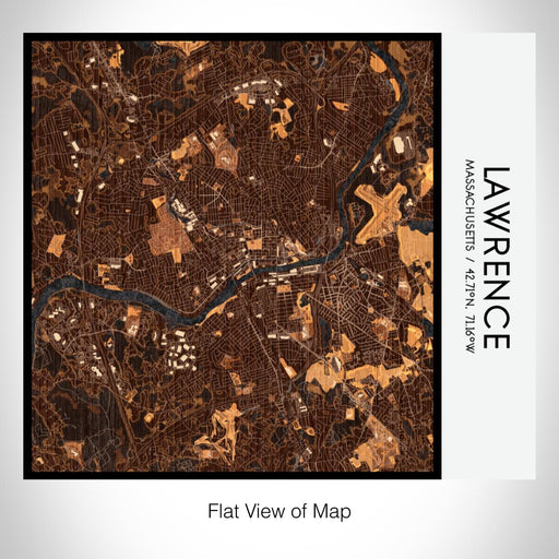 Rendered View of Lawrence Massachusetts Map on 17oz Stainless Steel Insulated Tumbler in Ember Map Style