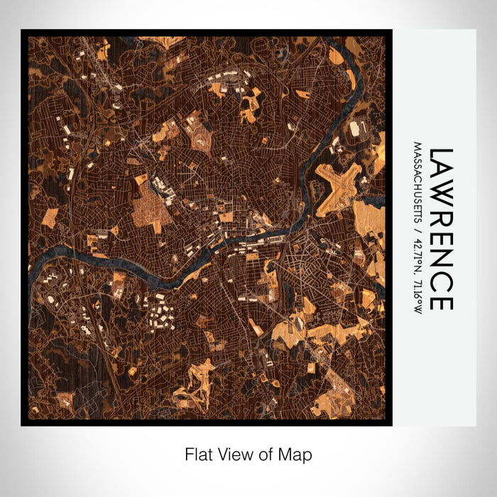 Rendered View of Lawrence Massachusetts Map on 17oz Stainless Steel Insulated Tumbler in Ember Map Style