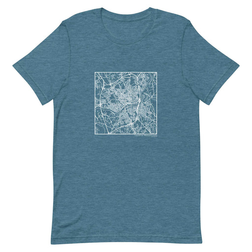 Lawrence Massachusetts  Map Unisex T-Shirt with City inscription in Heather Teal