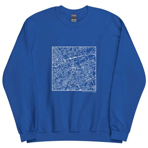 Lawrenceville Georgia  Map Unisex Crewneck Sweater with City inscription in Royal Blue