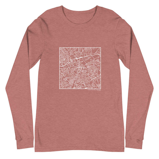 Lawrenceville Georgia  Map Unisex Long-Sleeve T-shirt with City inscription in Heather Mauve