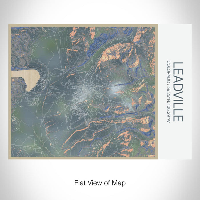 Rendered View of Leadville Colorado Map on 20oz Stainless Steel Insulated Bottle with Bamboo Top with printed afternoon style map