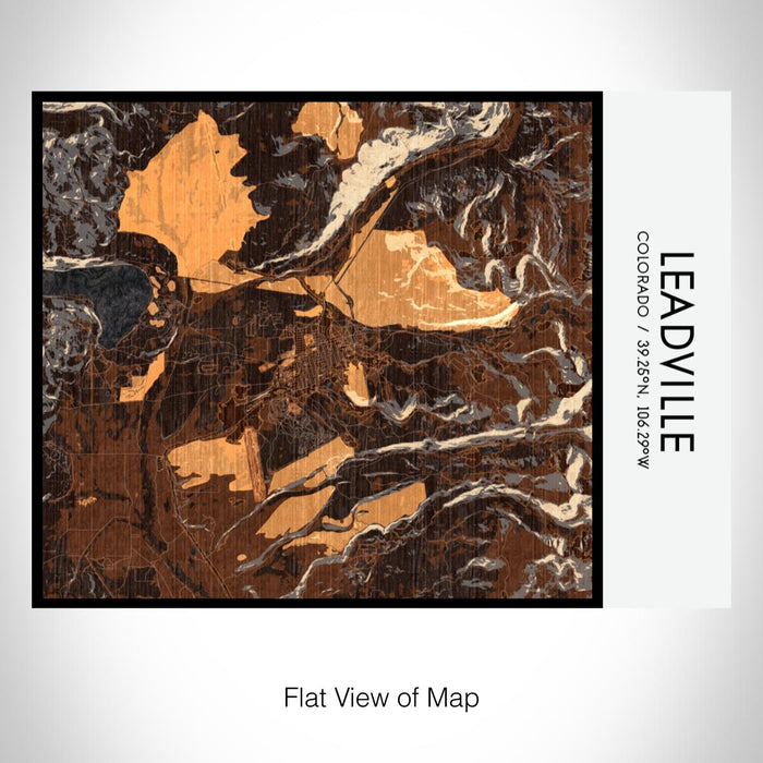 Rendered View of Leadville Colorado Map on 20oz Stainless Steel Insulated Bottle with Bamboo Top with printed ember style map