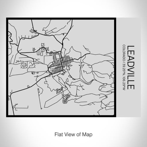 Rendered View of Leadville Colorado Map on 20oz Stainless Steel Insulated Bottle with Bamboo Top with printed Tactile Lines Map in Black