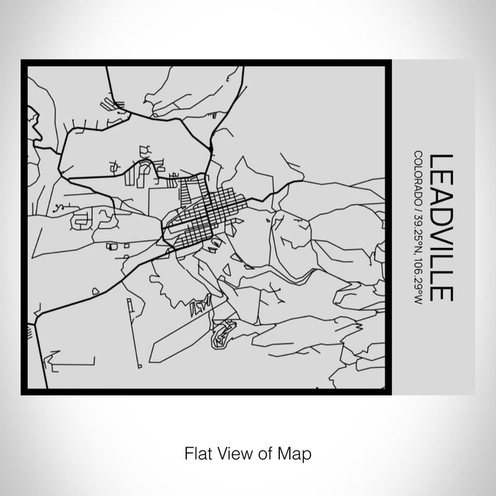 Rendered View of Leadville Colorado Map on 20oz Stainless Steel Insulated Bottle with Bamboo Top with printed Tactile Lines Map in Black