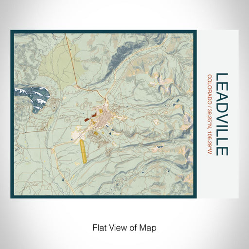 Rendered View of Leadville Colorado Map on 20oz Stainless Steel Insulated Bottle with Bamboo Top with printed woodblock style map