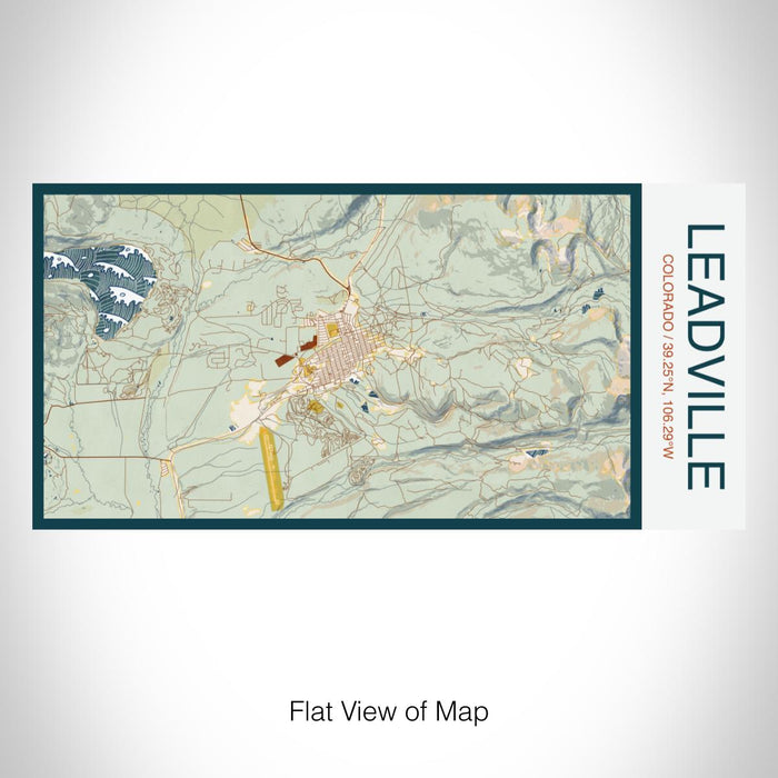 Rendered View of Leadville Colorado Map on 17oz Stainless Steel Insulated Bottle with printed woodblock style map
