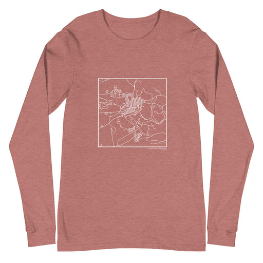 Leadville Colorado  Map Unisex Long-Sleeve T-shirt with City inscription in Heather Mauve