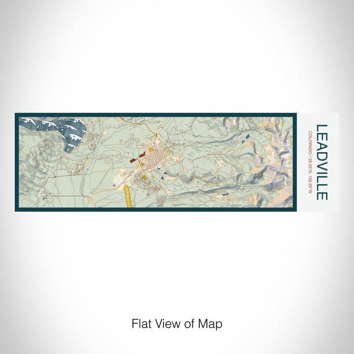 Rendered View of Leadville Colorado Map on 10oz Stainless Steel Insulated Cup in Woodblock with Sliding Lid