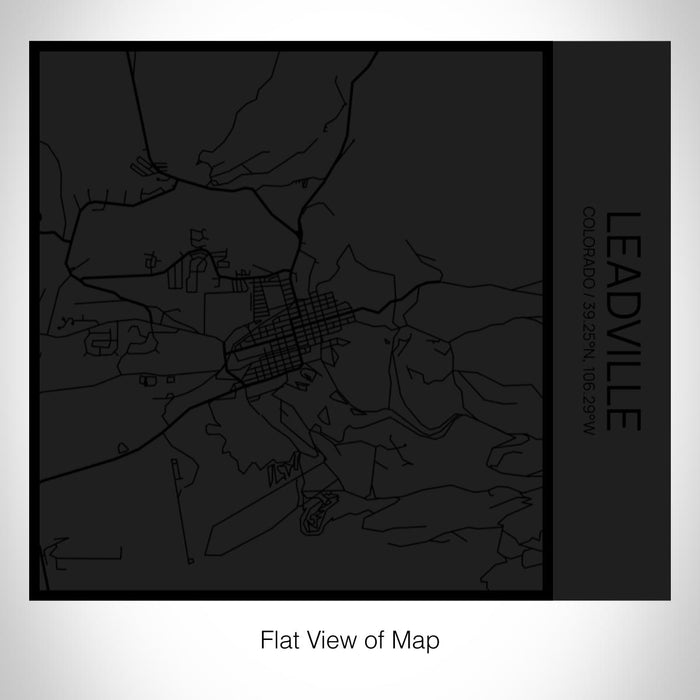 Rendered View of Leadville Colorado Map on 17oz Stainless Steel Insulated Tumbler in Matte Black with Tactile Lines