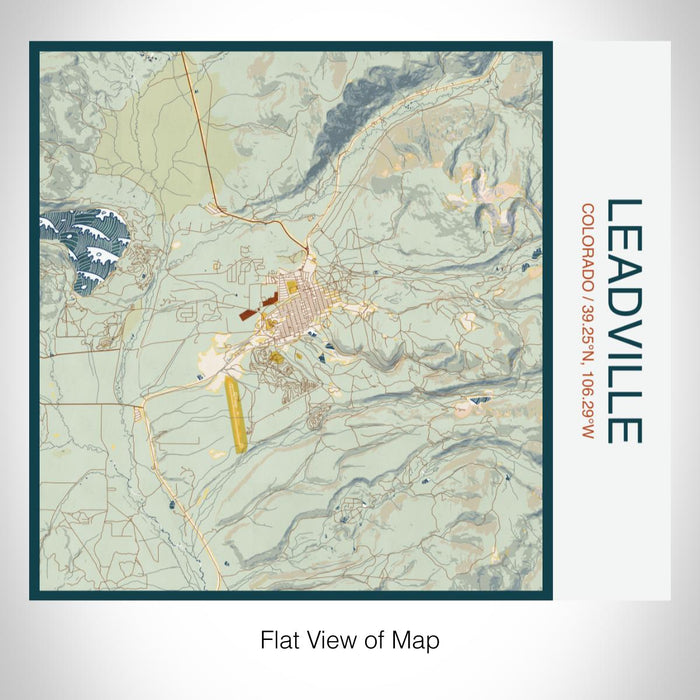 Rendered View of Leadville Colorado Map on 17oz Stainless Steel Insulated Tumbler in Woodblock Map Style