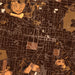 Lebanon Tennessee Map Print in Ember Style Zoomed In Close Up Showing Details