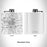 Rendered View of Lebanon Tennessee Map Engraving on 6oz Stainless Steel Flask in White