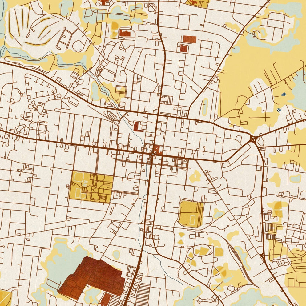 Lebanon - Tennessee Map Print in Woodblock — JACE Maps