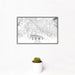 12x18 Lehi Utah Map Print Landscape Orientation in Classic Style With Small Cactus Plant in White Planter