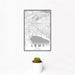 12x18 Lehi Utah Map Print Portrait Orientation in Classic Style With Small Cactus Plant in White Planter