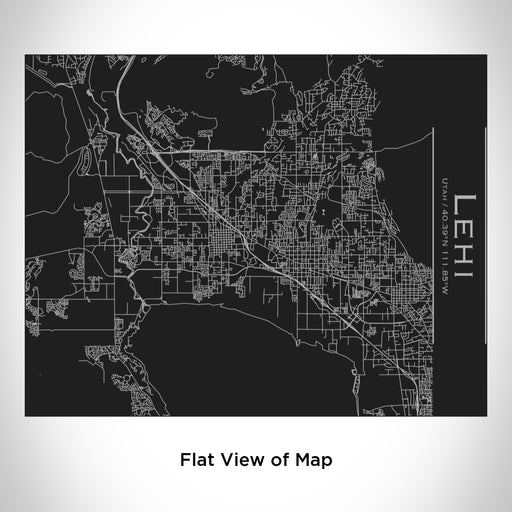 Rendered View of Lehi Utah Map Engraving on 20oz Stainless Steel Insulated Bottle with Bamboo Top in Black