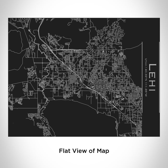 Rendered View of Lehi Utah Map Engraving on 20oz Stainless Steel Insulated Bottle with Bamboo Top in Black