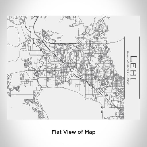 Rendered View of Lehi Utah Map Engraving on 20oz Stainless Steel Insulated Bottle with Bamboo Top in White