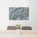 24x36 Lemont Illinois Map Print Landscape Orientation in Afternoon Style Behind 2 Chairs Table and Potted Plant