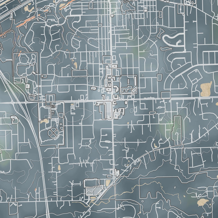 Lemont Illinois Map Print in Afternoon Style Zoomed In Close Up Showing Details