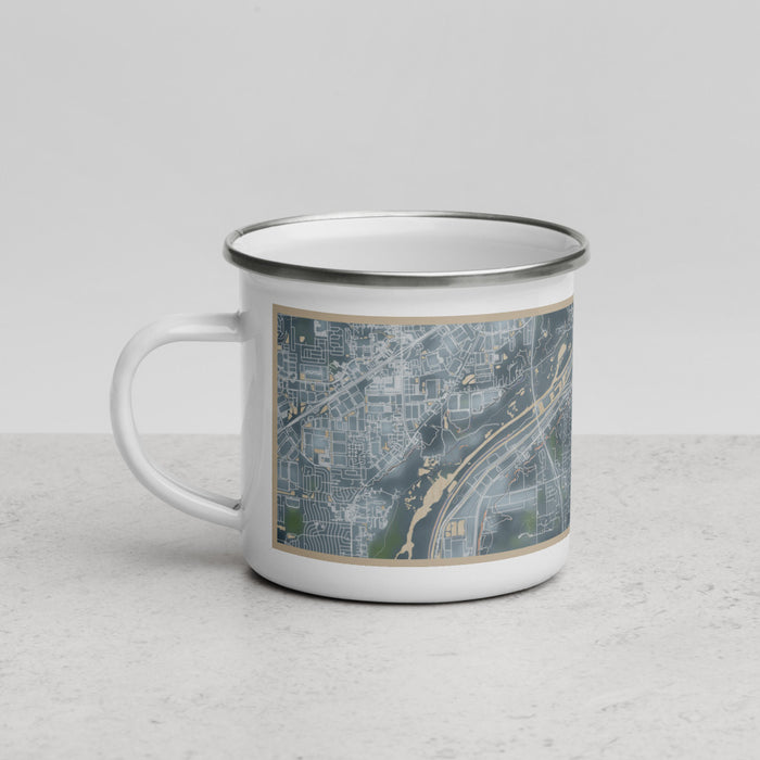 Left View Custom Lemont Illinois Map Enamel Mug in Afternoon