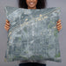 Person holding 22x22 Custom Lemont Illinois Map Throw Pillow in Afternoon