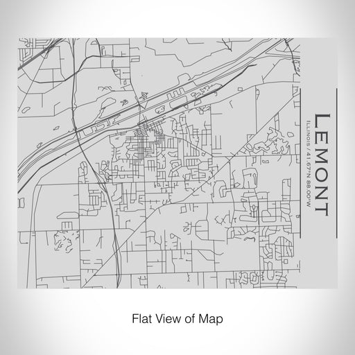 Rendered View of Lemont Illinois Map on 20oz Stainless Steel Insulated Bottle with Bamboo Top