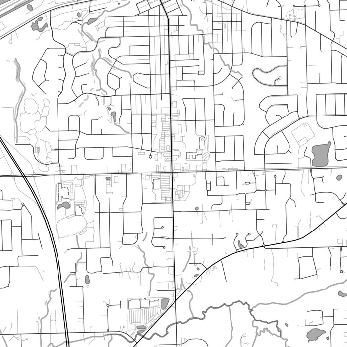 Lemont Illinois Map Print in Classic Style Zoomed In Close Up Showing Details