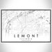 Lemont Illinois Map Print Landscape Orientation in Classic Style With Shaded Background