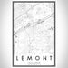 Lemont Illinois Map Print Portrait Orientation in Classic Style With Shaded Background