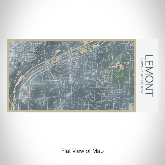 Rendered View of Lemont Illinois Map on 17oz Stainless Steel Insulated Bottle with printed afternoon style map