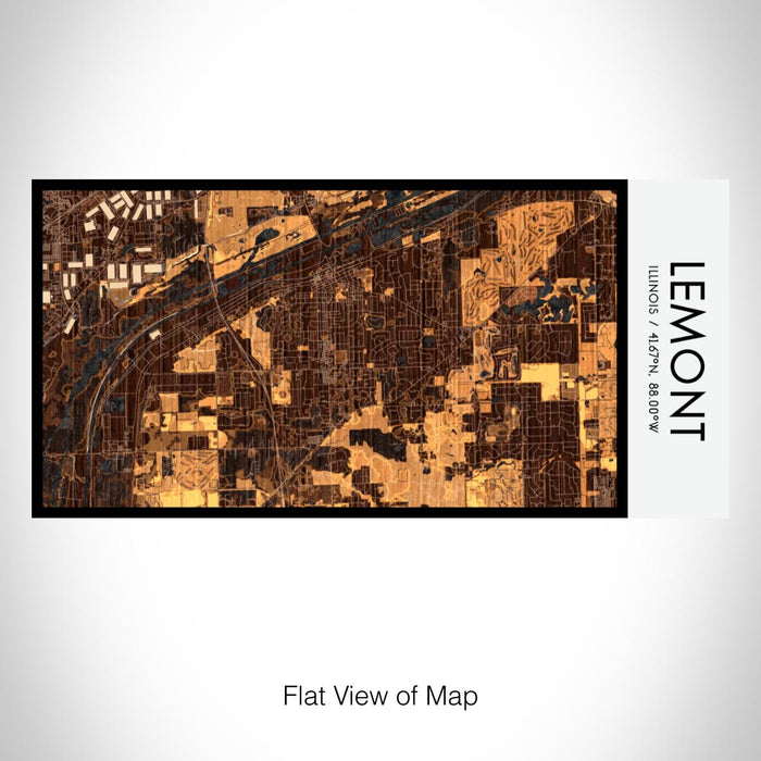 Rendered View of Lemont Illinois Map on 17oz Stainless Steel Insulated Bottle with printed ember style map